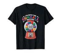 Disfraz a Juego de máquina de chicles I'm with Gumball para Parejas de Camiseta gráfica económica, Hombre, Negro, XL