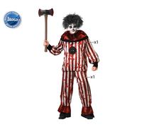 Atosa disfraz payaso halloween rojo camiseta con pantalón hombre adulto XL