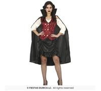 Disfraz Adulto Vampira Clasica. Contenido Capa, Camisa, Chaleco y Falda. #Guirca #Halloween #Vampiro