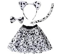 Disfraz Animal para Mujer Adulto Unisex Disfraz Tigre, Vaca, Cebra o Jirafa Falda 40cm con Tul Estampada Carnaval, Halloween, Fiesta Temática (Vaca, Adulta/40CM)
