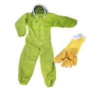 Disfraz Apicultor Adulto Apicultor 3D tela transpirable protección mono de manga larga guantes traje tamaño Extra grande apicultura suministros de herramientas de granja de abejas(1set,L)