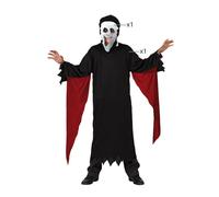 Disfraz Asesino Niño Halloween Negro Túnica y Capucha Talla 5-6 Años Infantil - Perfecto para Noche de Brujas y Fiestas Temáticas