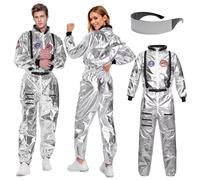 Disfraz Astronauta Niño Adulto, Disfraces de Astronauta Espacio Piloto Mujer Hombre Traje Mono Anteojos Cosplay Carnaval Halloween (Adulto, XL)