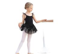 Disfraz Bailarina Niña Ballet Clothes Toddler Kids Girls Tutu Skirts Glitter Dancewear Performance Ballerina Fluttery Sleeves Soft Cotton Pink Dres(Black,Tag 6(3 to 4 years))