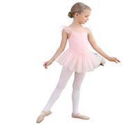 Disfraz Bailarina Niña Ballet Clothes Toddler Kids Girls Tutu Skirts Glitter Dancewear Performance Ballerina Fluttery Sleeves Soft Cotton Pink Dres(Pink,Tag 6(3 to 4 years))