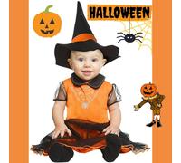 Disfraz bebe bruja naranja 0-6 meses halloween