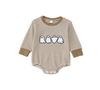 Disfraz Bebe Halloween Body Bordado Fantasma Rayas para Bebé Unisex Niña Niño Algodón Confortable Ropa Suave Elástica Juego Diario 0-1 Año(Khaki, 3-6 Months)