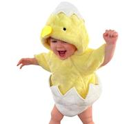 Disfraz Bebe Pollito Cáscara, Body Pollo Bebé, Mono Recién Nacido, Bodies de Gallina de Animados de Lana con Capucha, Disfraces Huevo Cosplay Pascua Ropa de Fotografia para Niña Niño (12 - 18 meses)