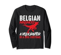 Disfraz Belga Malinois de Velociraptor en un Perro - Dog Dad Manga Larga