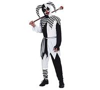 Disfraz Bufón Siniestro Adulto [Talla S]【Tallas S a L】【Traje Clown con Gorro Arlequín Halloween】 Disfraces Halloween para Hombre