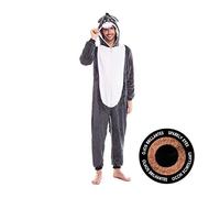 Disfraz Burro Hombre Mujer Unisex Ojos Purpurina【Tallas Adulto S a L】[Talla S] Mono Entero Calentito Suave Cremallera Disfraces Carnaval Animales Desfiles Obras Teatro Actuaciones