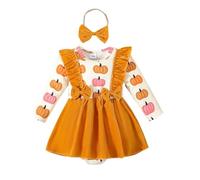 Disfraz Calabaza Bebe Body Corto Sin Mangas para Bebé Unisex Algodón Confortable Ropa Juego Diario Arrastre Elegante Suave 0-12 Meses(Orange, 12-18 Months)