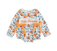 Disfraz Calabaza Bebe Body Corto Volantes para Bebé Niña Recién Nacido Algodón Confortable Ropa Suave Juego Diario Arrastre Elegante 0-12 Meses(Green, 6-12 Months)