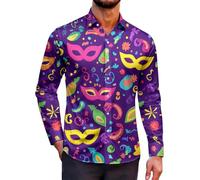 Disfraz Carnaval-Disfraces Pareja Disco 80 Camisa De Vestir CláSica, Informal, Formal, con Botones, Tela CóModa Y DiseñO Elegante. (A, XXXL)