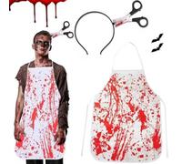 Disfraz Carnicero Halloween Delantal Sangriento Con Halloween Diadema Disfraces Carnicero Hallo ween Sangriento Carnicero Dis-fraces Delantal Hallo ween Para Dis-fraces y Fiestas Espeluznantes