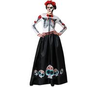 Disfraz Catrina Esqueleto Mexicana Mejicana Mujer Adulto Halloween Carnaval