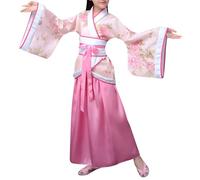 Disfraz China Niña Vestido Hanfu Tradicional Chino para Niños Traje de Baile Tradicional Chino Disfraz Geisha Niña Escenario Actuación Antiguo Traje Niñas Vestido Princesa Elegante