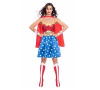 amscan 9906148 Disfraz de mujer Warner Bros Wonder Woman de superhéroe (vestido del Reino Unido 18-20)