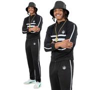 Disfraz Cóctel 90s Tracksuit Smiffys Hombre Negro Shellsuit Poliéster