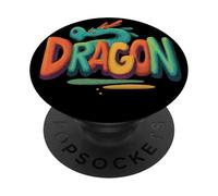 Disfraz Colorido del Emblema del discurso del dragón PopSockets PopGrip Adhesivo