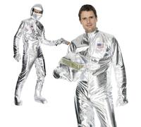 Disfraz Completo Spaceman Smiffys Plateado Traje de Vuelo Astronauta NASA