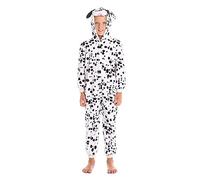 Disfraz Dálmata Niño Niña Unisex【Tallas Infantiles de 3 a 12 años】[7-9 años] Mono Entero Calentito Suave Cremallera Disfraces Carnaval Animales Desfiles Obras Teatro Actuaciones