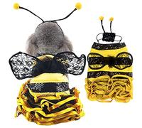 Disfraz de abejorro para mascotas, disfraz de abeja para perros, disfraz de abejorro de perro, divertido disfraz de Halloween para mascotas con gorra de gato abejorro para perros pequeños y medianos