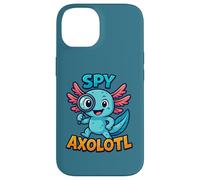 Disfraz de Agente Secreto de Detective Kawaii Azul Espía Axolotl Niños Carcasa para iPhone 14