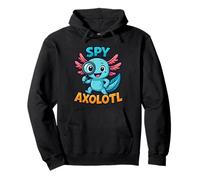 Disfraz de Agente Secreto de Detective Kawaii Azul Espía Axolotl Niños Sudadera con Capucha