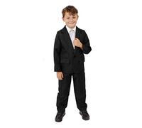 Disfraz de agente secreto para niños, negro, traje de 2 piezas, con chaqueta y pantalones, ideal para ciencia ficción, película y Halloween, talla S
