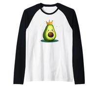 Disfraz de aguacate real con encanto coronado Camiseta Manga Raglan