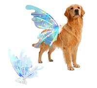 Disfraz de alas de ángel para perro, alas de hadas iluminadas con música y luces, adecuado para perros medianos y grandes, viste a tus perros como mariposas, accesorios para fotos de desfile