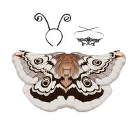 Disfraz de alas de mariposa | Capa de mariposa transpirable estampada por ambos lados - Halloween alas de polilla | Para Halloween, cosplay, festivales, cumpleaños, actuación en escenarios, accesorios