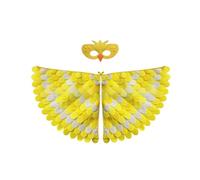Disfraz de alas de pájaro amarillo para niños, disfraz de canario de Halloween con máscara de fieltro, chal de pájaros con plumas de fieltro, disfraz de juego de rol, recuerdos de fiesta