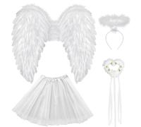 Disfraz de ángel de diablo para mujer, falda tutú, vuelos de ángel, halo y varita mágica, alas de ángel, disfraz decorativo, disfraz de Halloween, carnaval, fiesta, cosplay para adultos
