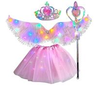 Disfraz De Ángel para Niña | Alas de Ángel con Luz,Accesorios para Juego Simbólico Fotos Escolares Navidad Bodas Fiestas