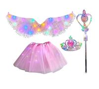 Disfraz de ángel para niña - Disfraz de ángel - Accesorio de juego para escuela de Navidad, escena de boda, fiesta, rosa, Se référer au descriptif