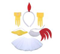 Disfraz de animal de pollo, bonito juego de aros de cabeza de pollo de Pascua para vacaciones, cosplay, 6 piezas, 24 x 22 x 2 cm