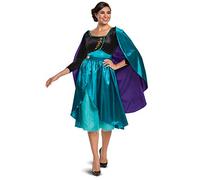 Disfraz de Anna de Disney Frozen 2 para mujer, talla grande (12-14), color verde azulado y negro