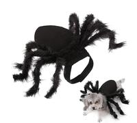 Disfraz de araña de Mascotas: machos Negros de simulación Peluda con Correas Ajustables, cómodas, livianas | Halloween Party Dress Up Dog, Cat, Puppy