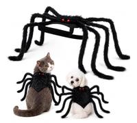 Disfraz de Araña para Mascotas, Disfraz Araña para Cachorros Halloween，A：S | Disfraz ArañA Gigante Negra Peluda Mascotas, SimulacióN de Terror, Disfraz de ArañA de Felpa