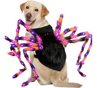 Disfraz de araña para perro, disfraz de araña peluda realista, estilo arnés ajustable, fácil de llevar, lindo y disfraz de animal | Traje ideal de Halloween para mascotas en casa, concurso