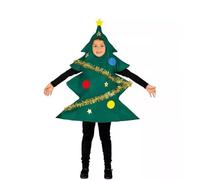 Disfraz de árbol de Navidad para niños, cómodo y práctico, con mangas cortas y gorro a juego para vestirse y desvestirse fácilmente, perfecto para fiestas de Navidad (Dark Green,XL)