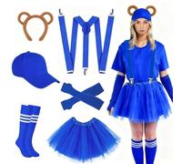 Disfraz de Ardilla para Adultos, Disfraces de Ardilla para Mujer, con Diadema de Ardillas, Sombrero, Espalda En Y, Falda, Calcetines de Fútbol, Disfraz de Fiesta de Animales para Carnaval, Halloween