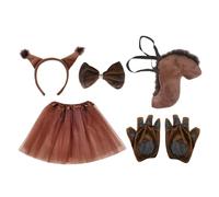 Disfraz de ardilla para niña - Accesorios realistas de cosplay de Halloween, conjunto de disfraz de animal suave con orejas - Para Navidad, Pascua, carnaval, teatro, representaciones escolares