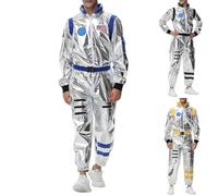 Disfraz de astronauta para hombre y mujer, color plateado, mono de astronauta, traje espacial, adulto, carnaval, astronauta, disfraz de astronauta, espacio, alien, estrella, espacio, abejas, viaje en