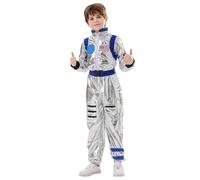 Disfraz de astronauta para niños, color blanco, unisex, mono, astronauta, con casco, espacio plateado, disfraz de astronauta, disfraz de astronauta, disfraz de astronauta, disfraz de carnaval