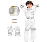 Disfraz de astronauta para niños, disfraz de espacial, overol espacial para niños, cómodo traje de poliéster para actuaciones escénicas, para hacer películas para niños y niñas, disfraz escolar