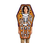 Disfraz De Ataúd Calavera Mono holgado de esqueleto con forma de ataúd