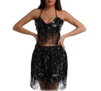 Disfraz de baile profesional para mujer con falda con ampollas y corsé de acero para espectáculo de jazz y danza del vientre, Le Noir, L